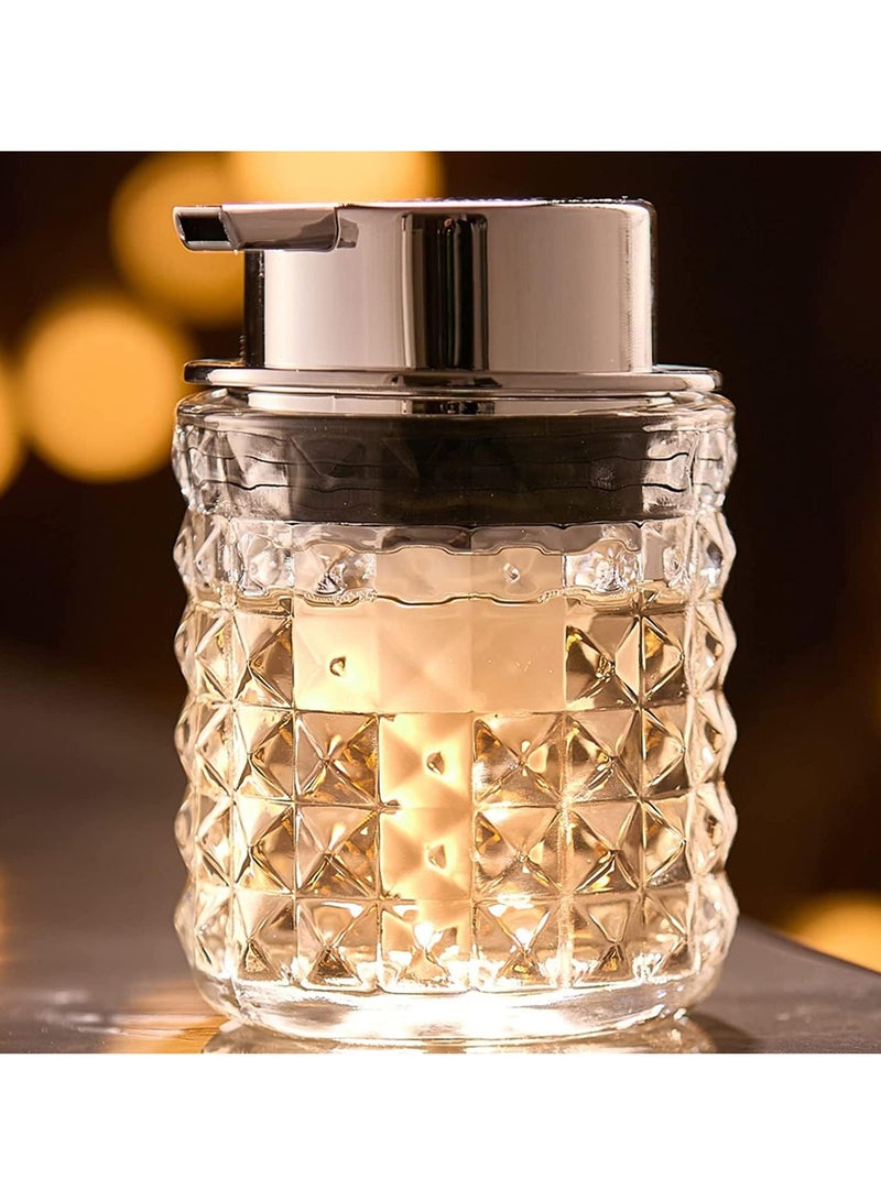 SYOSI Glass Soap Dispenser with Rust Proof Pump, Clear Bathroom Soap and Lotion Dispenser, Refillable Hand Dish Soap Liquid Bottle, Modern Soap Pump Bottles for Bathroom Hotel Kitchen Office (1Pcs) - Image 1