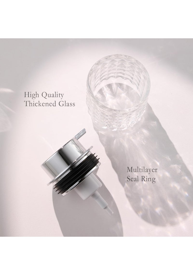 SYOSI Glass Soap Dispenser with Rust Proof Pump, Clear Bathroom Soap and Lotion Dispenser, Refillable Hand Dish Soap Liquid Bottle, Modern Soap Pump Bottles for Bathroom Hotel Kitchen Office (1Pcs) - Image 3