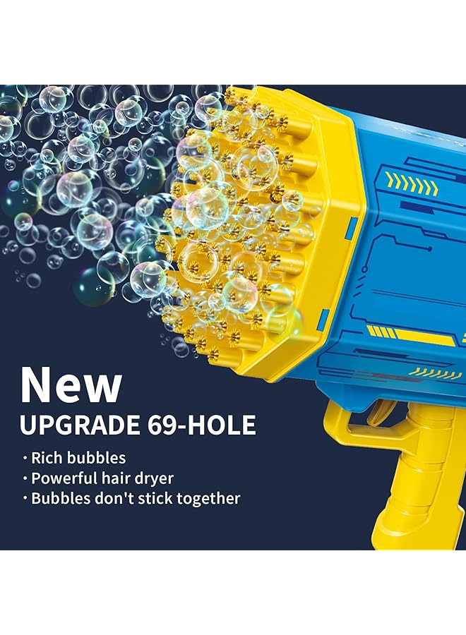 KASTWAVE Bubble Gun 69 Hole Electric Huge Amount Bubble Maker Strong Tightness Bubble Blaster Bazooka Bubble Machine With Colorful Lights For Boys Girls Birthday Summer Outdoor Party Gift - Image 4