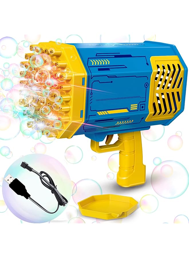 KASTWAVE Bubble Gun 69 Hole Electric Huge Amount Bubble Maker Strong Tightness Bubble Blaster Bazooka Bubble Machine With Colorful Lights For Boys Girls Birthday Summer Outdoor Party Gift - Image 1