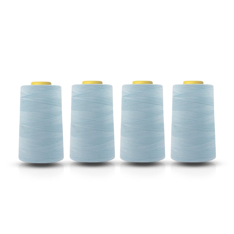 Realm Overlocking Sewing Machine Polyester Thread x Four 5000 Yards Cones White Black Natural Navy Red Grey Sky Blue