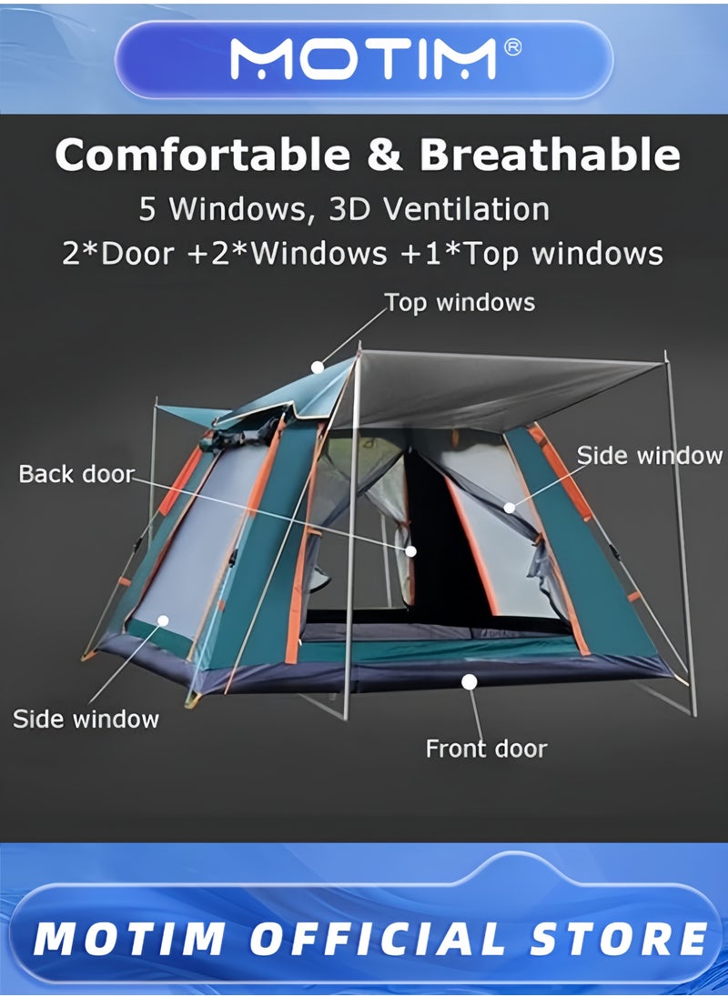 Motim Camping Tent 5-8 Person Family Tent Instant Easy Set up Tent with Carry Bag Waterproof Windproof Pop Up Tent for Camping Hiking Mountaineering  - Image 3