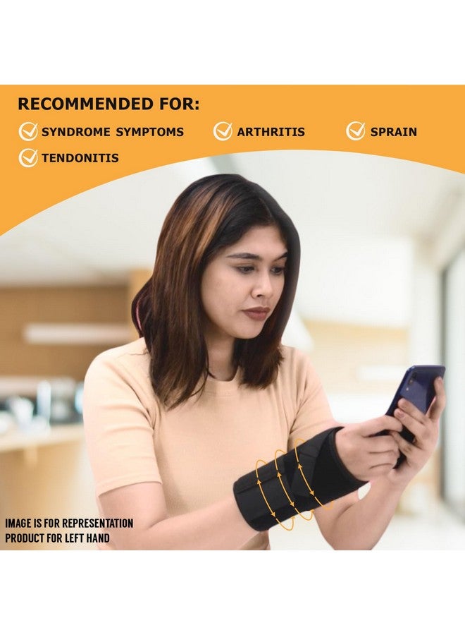 Relief Carpal Tunnel Wrist Brace- Black (Left) - Image 4