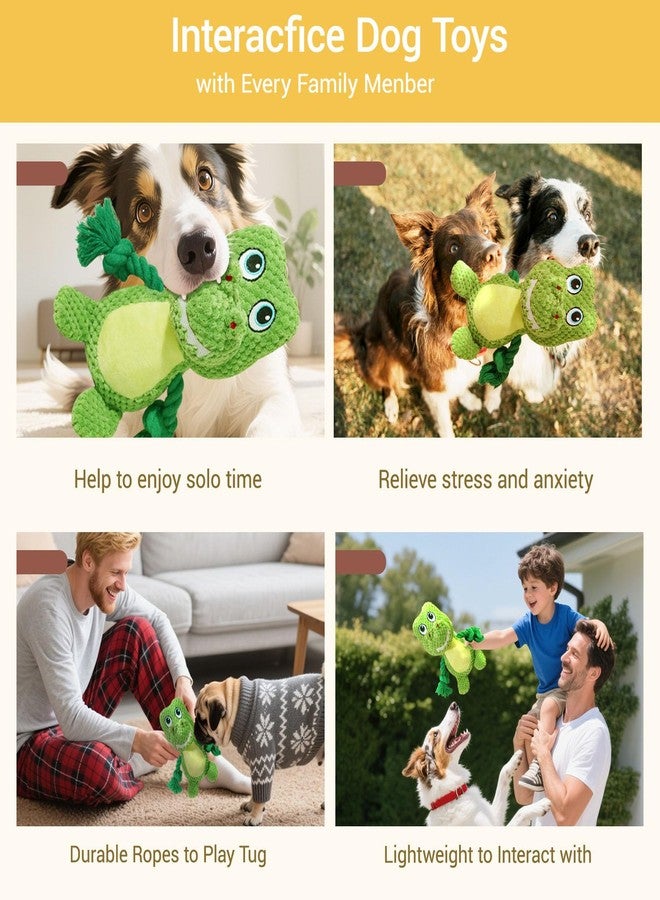 Lunarixel Squeaky Tug of War Dog Toys with Crinkle Paper, Stuffed Dog Plush Chewing Toy, Cotton Rope Interactive Toys for Puppy, Small, Middle and Large Dogs, Blue and Green Dinosaur 2-Pack - Image 5
