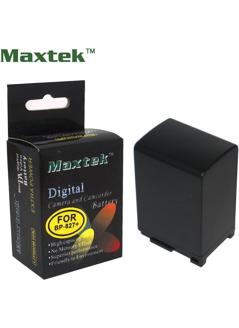 Maxtek 2 Pack 45 Hours Bp827 LiIon Rechargeable Batteries And Pocket Travel AcDc Wall Charger With Car Adapter  Us To European Plug For Canon Bp827 And Canon Vixia Hf20 Hf21 Hf200 Hf G10