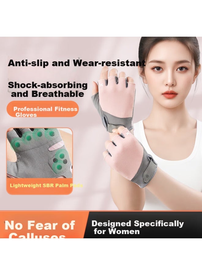 Ousen Women's Fitness Gloves Anti-blister Workout Equipment Training Cycling Pull-up Kettlebell Palm Protection Non-slip Wrist Support - Image 1