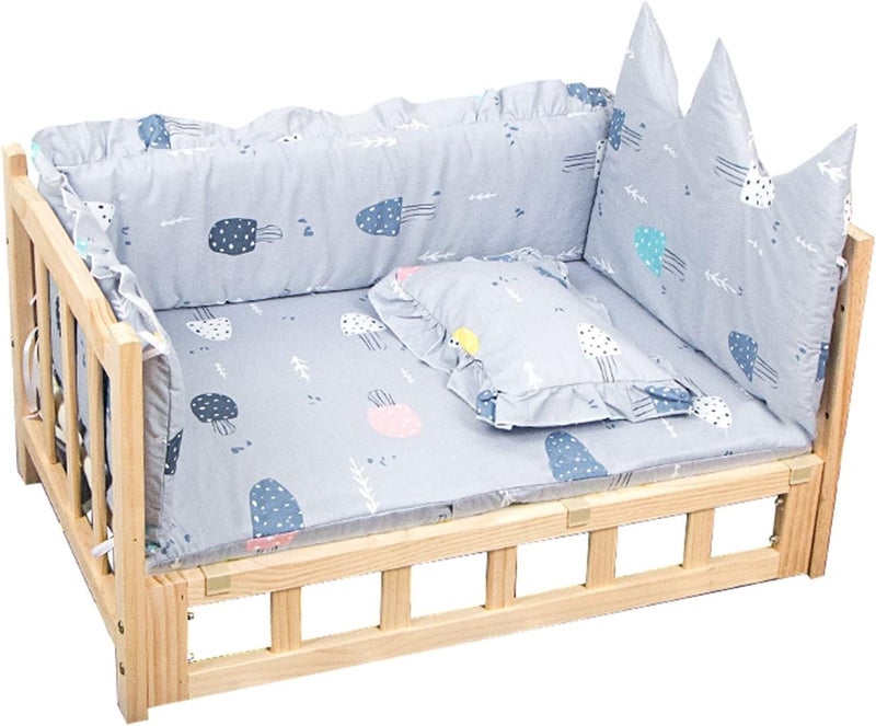 Wooden Elevated Dogs Bed, Small, Medium, Large Pets Couch Sofa, for Indoor/Outdoor/Training, Raised Beds for Golden Retriever, Bulldog (Color : Style2, Size : S-60x38x34cm/24x15x13) (Style1 S) - Image 1
