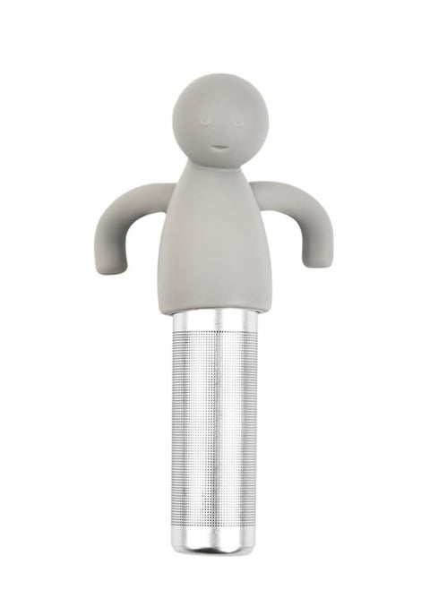 Cute Stainless Steel Tea Infuser with Extra Fine Mesh, S licone Handle, 4.3" (Gray) for Loose Leaf Tea.
