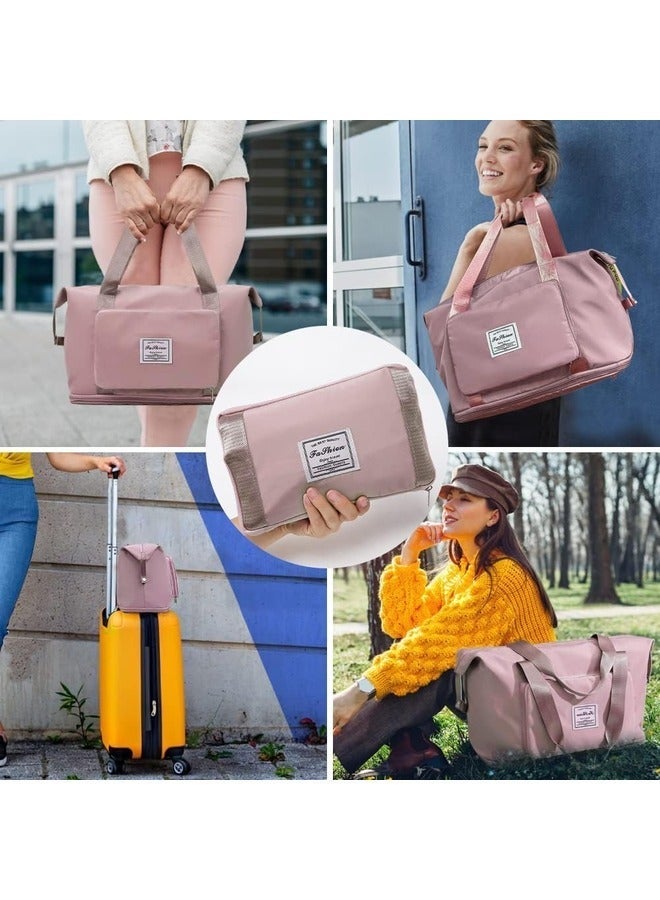 MYK Foldable Duffle Bag for Travelling Waterproof and Large Travel Bag for Women Luggage Expandable  Multipurpose Large Capacity Weekender Carry Bag for Women Travel Pink - Image 3