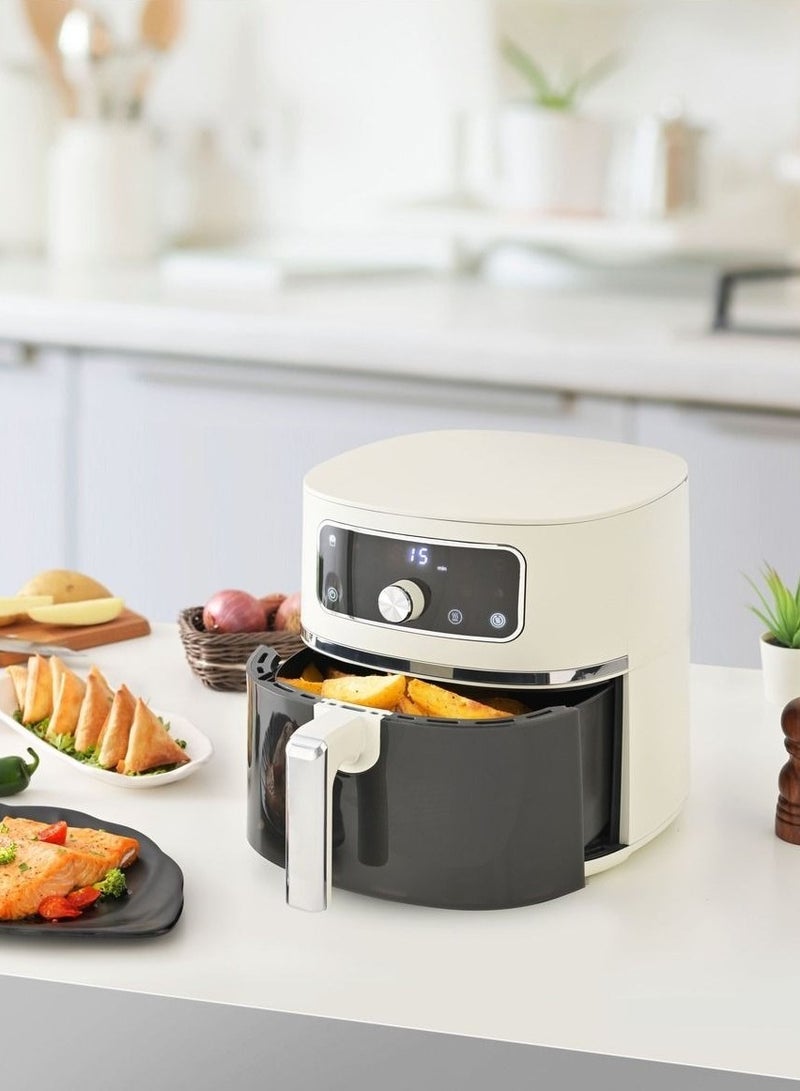 Alsaif home Air Fryer 6 Liter Capacity 1750 watts, beige color - Image 1