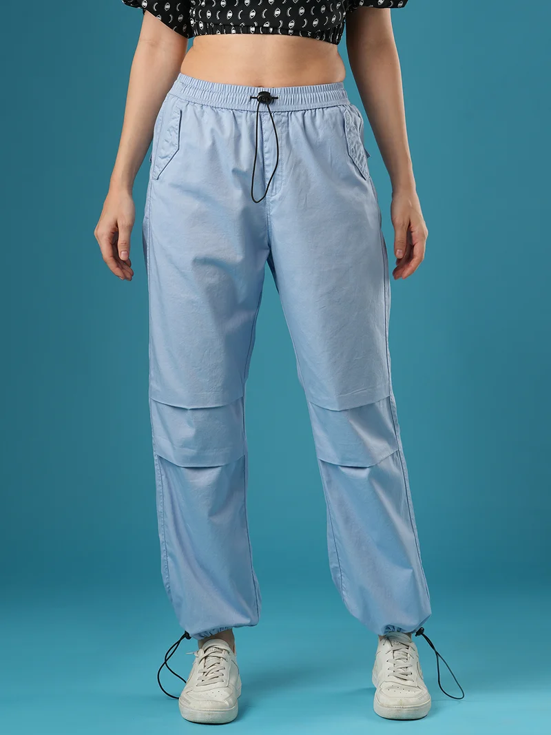 globus Globus Women Mid-Rise Relaxed Fit Pure Cotton Cargo Trousers