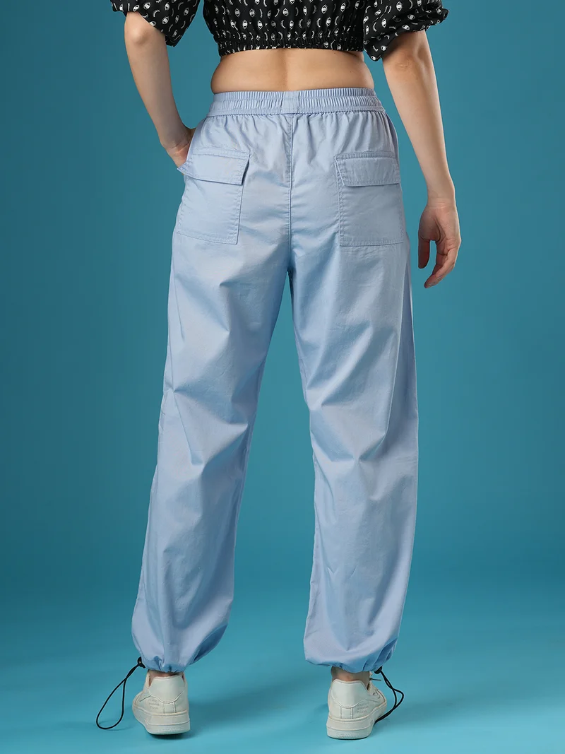 globus Women Mid-Rise Relaxed Fit Pure Cotton Cargo Trousers