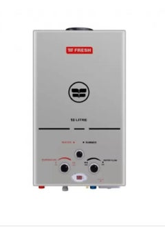 Fresh Fresh Gas Heater, 10 Liters, Digital, Silver, Equipped With An Adapter and a chimney 