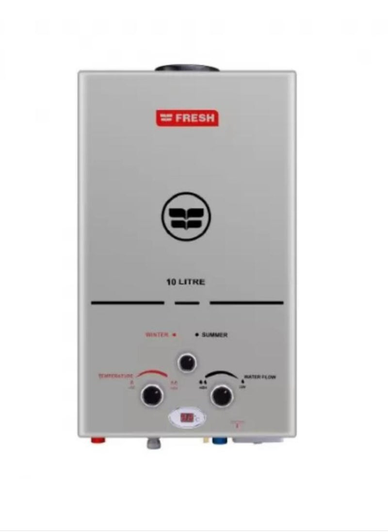 Fresh - Fresh Gas Heater, 10 Liters, Digital, Silver, Equipped With An Adapter and a chimney - Image 1