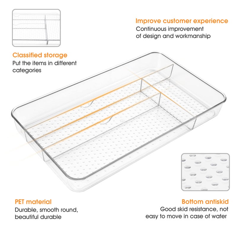 Lonian Cutlery Tray, No-Slip Drawers Organizer for Utensils Storage and Organising in Kitchen, Cosmetic Tray for Dressing Table Makeup Storage Organiser in Bedroom and Living Room - Image 3