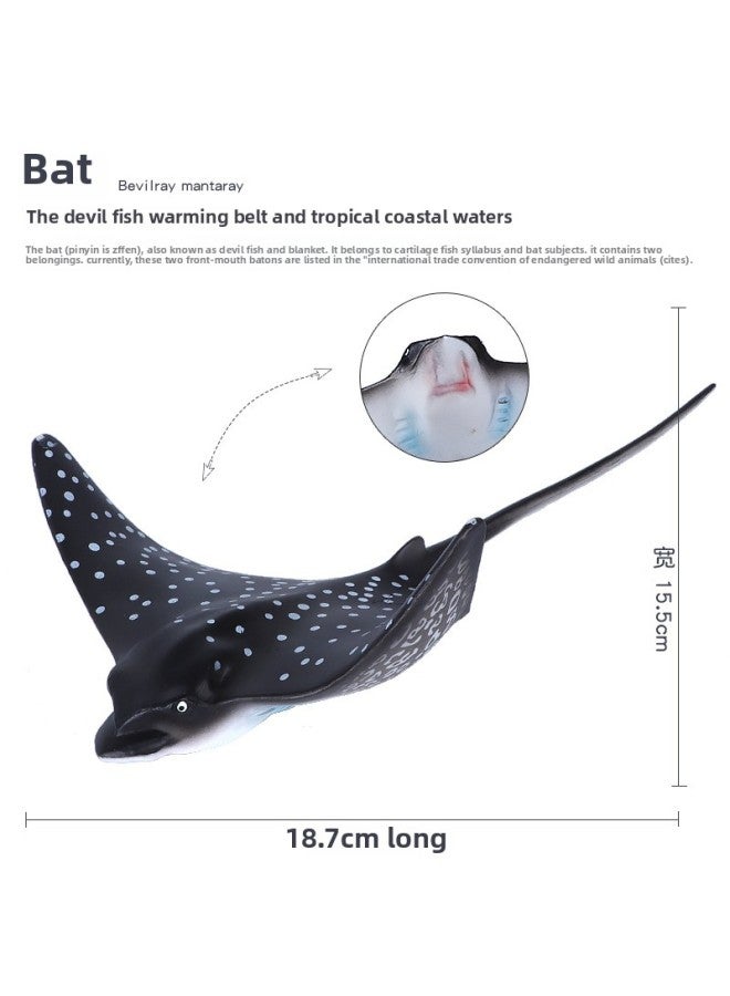Marine Life Model Big Devil Fish Manta Ray Children Simulation Static Plastic Stall Animal Toys Supply-Color:Large Manta Ray - Image 4