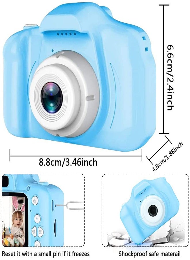 PADOM - Padom HD Kids Camera, Birthday Gifts for Boys Age 3-9, HD Digital Video Cameras for Toddler, Portable Toy for 3 4 5 6 7 8 Year Old Boy with 32GB SD Card (BLUE) - Image 1