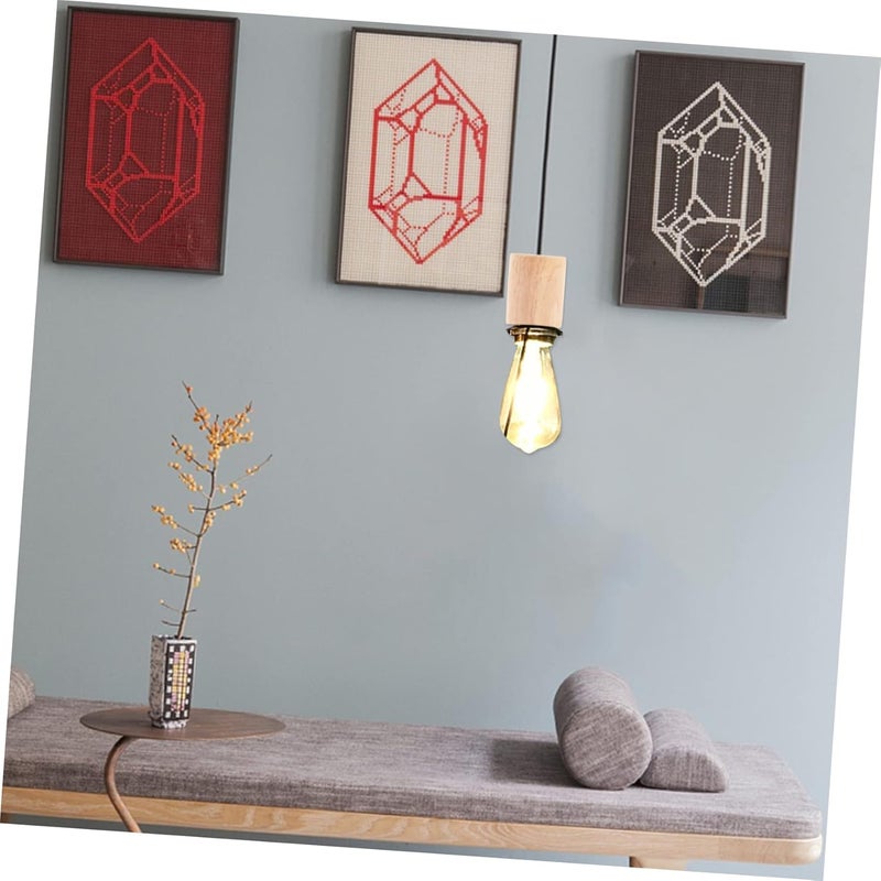 2 قطعة قضيب مصباح مجوف قاعدة مصباح ليلي من الخشب الصلب إكسسوارات قاعدة مصباح مستديرة حامل DIY - Image 3