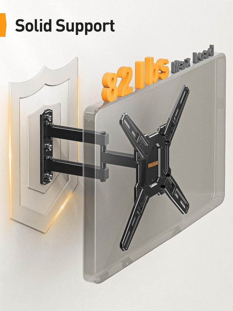 Perlegear Full Motion TV Mount for Most 26â€“65 inch Flat or Curved TVs up to 82 lbs, Wall Mount TV Bracket with Articulating Arms, Tool-Free Tilt, Swivel, Extension, Max VESA 400x400mm, PGMF3 - Image 4