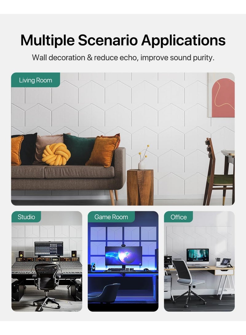 Acoustic Panels Sound Absorbing,Soundproof Wall Panels Self Adhesive Sound Proof Foam Panels for Walls, 12 Pack Y-Line High Density Acoustic Wall Panels  - Image 2