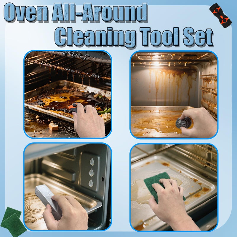 TOAINRSI Heavy Duty Oven Cleaner Brush Set, Oven Cleaning Accessories Tools, for Deep Cleaning Stoves, Grills, Ovens & Kitchen Surfaces - Removes Tough Grease & Carbon Buildup - Image 4