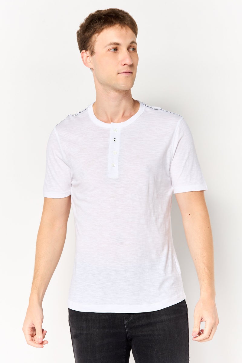 Project Essentials Men Crew Neck Short Sleeve Plain T-Shirt, White - Image 1