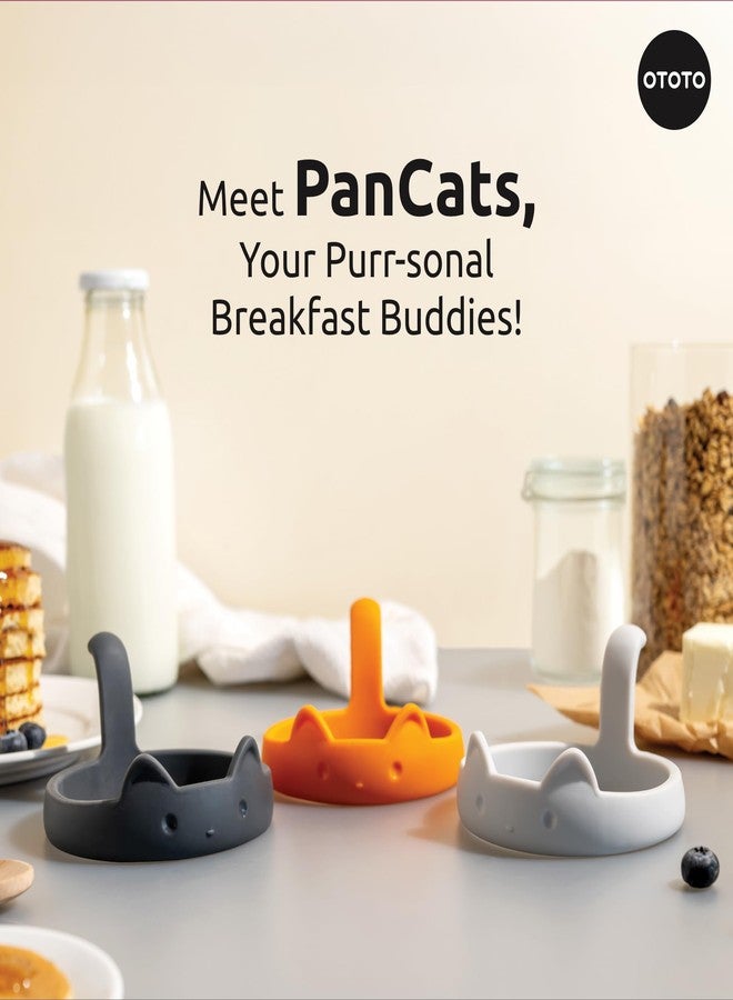 OTOTO PanCats Egg Ring Set of 3 - Silicone Egg Rings for Frying Eggs, Non Stick Fried Egg Cooker Ring, Cat Gifts for Cat Lovers, Cute Funny Kitchen Accessories Gadgets (Multicolor) - Image 3