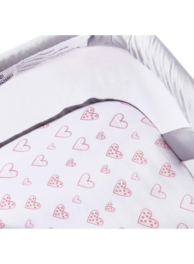 Biloban Biloban Bassinet Sheets Compatible with Newton, Li'l Pengyu, BCOL, Bold and QUTANIX Baby Bassinet Bedside Sleeper, 2 Pack 100% Cotton Bassinet & Bedside Sleeper Sheets, Pink and White Print for Baby - Image 5