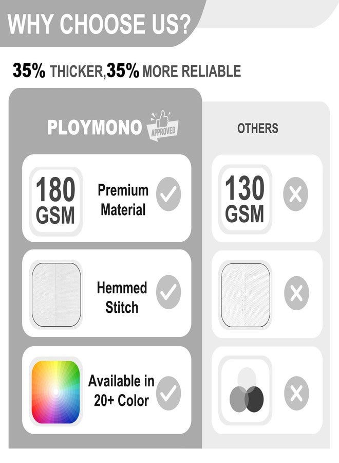 PLOYMONO White Fitted Tablecloth, 2 Pack Table Clothes for 4 FT Rectangle Table, (48x24 Inch) Polyester Fabric Cover for Trade Craft Show, Buffet, Banquet, Wedding - Image 4