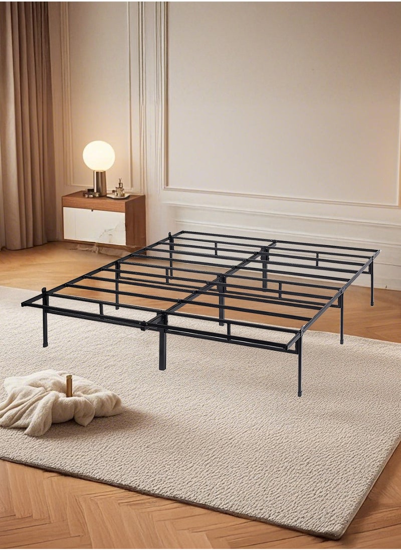 Yanara - 160x200 cm Metal Platform Family Bed Frame with Storage Space, 35 cm Height, Heavy Duty Steel Support, Easy Assembly, No Box Spring Needed - Image 1