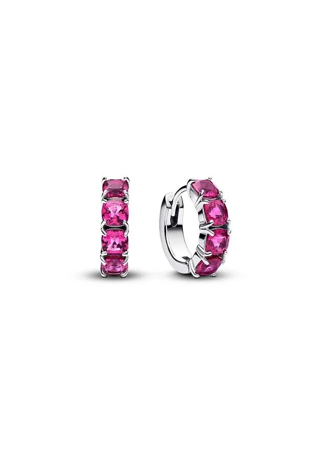 باندورا Pink Hoop Earrings