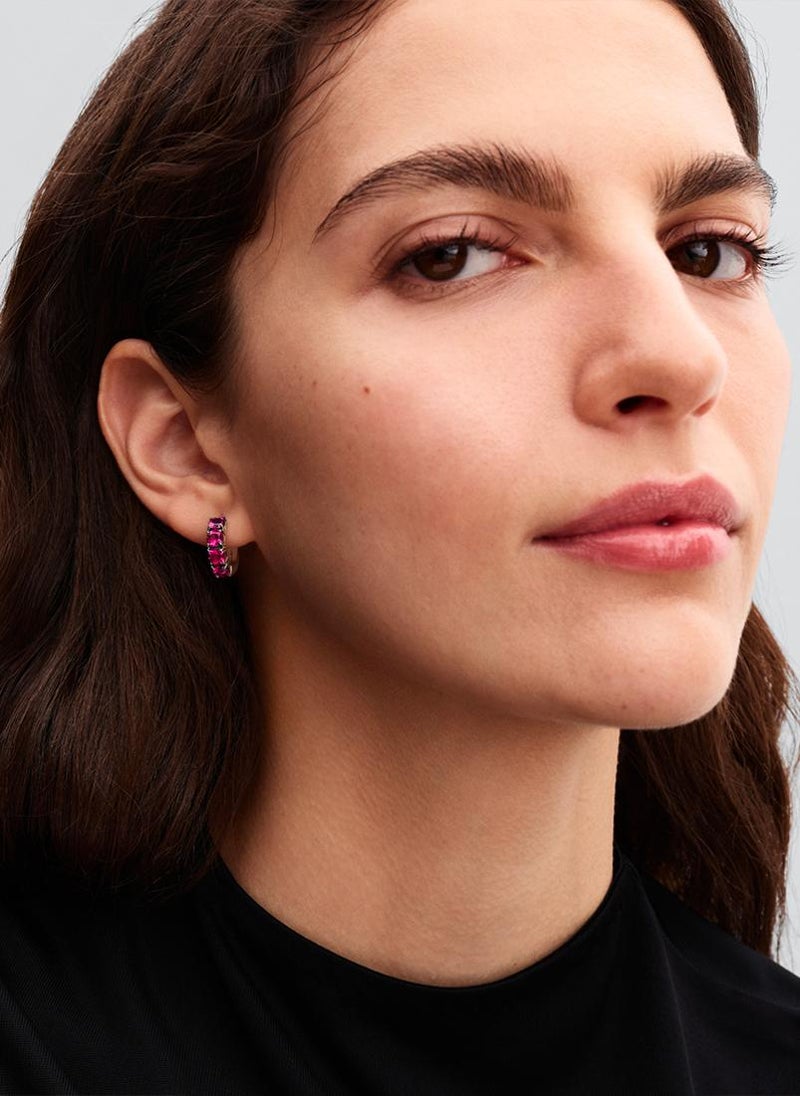 PANDORA Pink Hoop Earrings  - Image 3