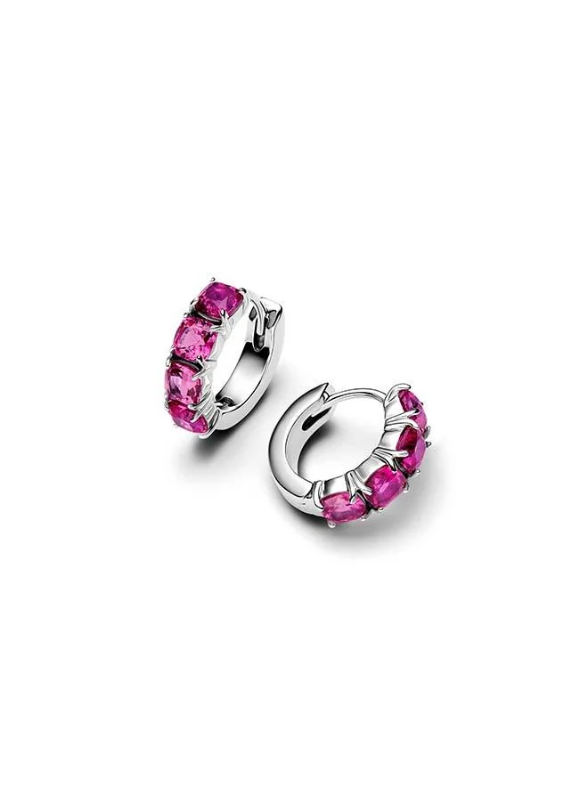 باندورا Pink Hoop Earrings