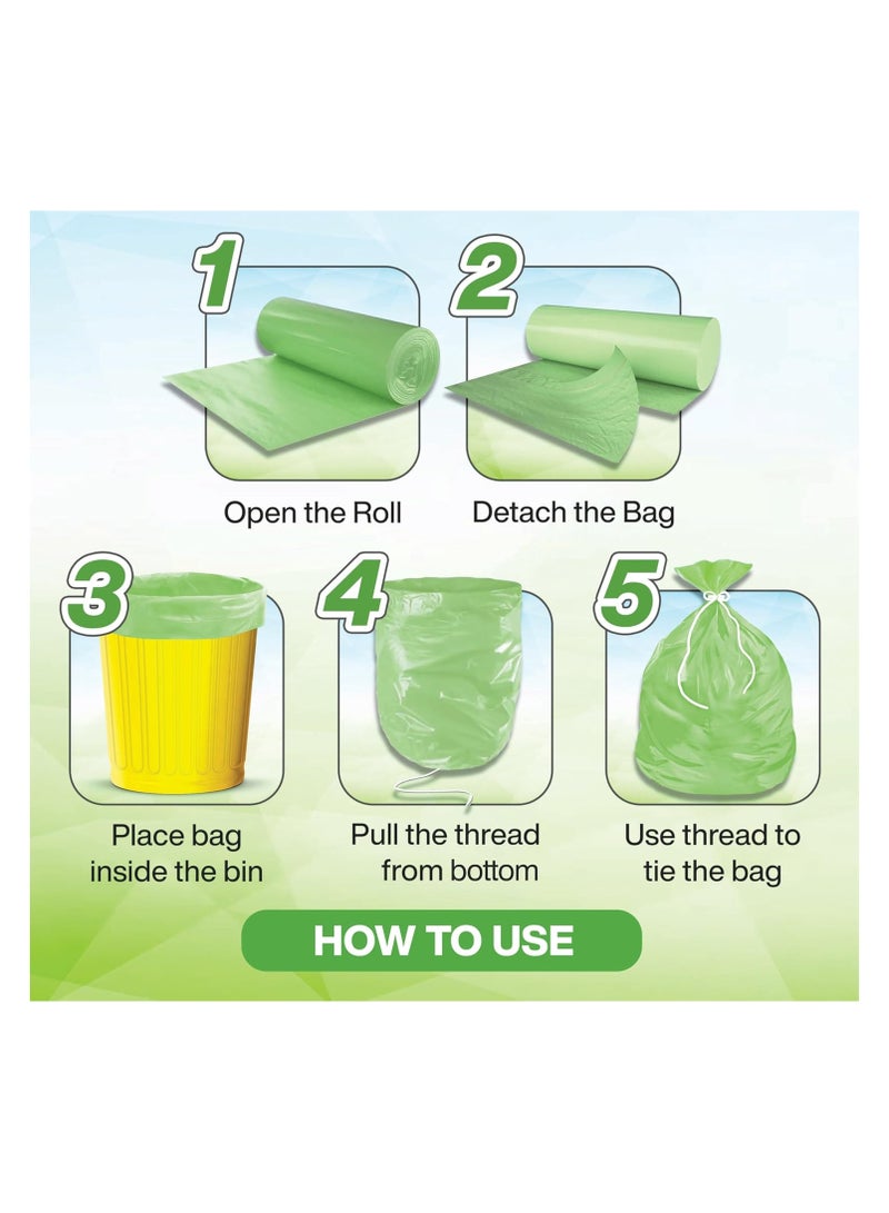 shalimar Shalimar Premium Garbage Bag – 180 Bags (6 Rolls) – 43 x 48 cm – Fits 5 to 8 Gallon Bins – Leak-Proof, Plastic Trash Bags – Green  - Image 4