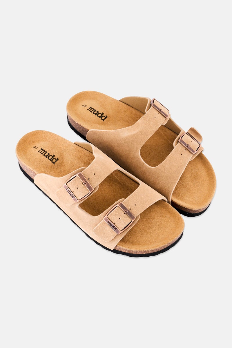 Mudd صنادل نسائية من الفلين سهلة الارتداء، بيج - Image 2