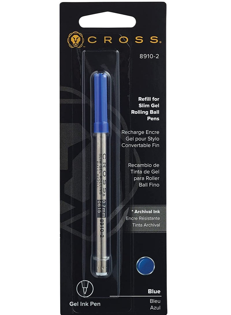 كروس CROSS Gel Ink Rolling Ball رفيعة متوسطة لإعادة الملء لأقلام Selectip باللون الأزرق 89102 - Image 2