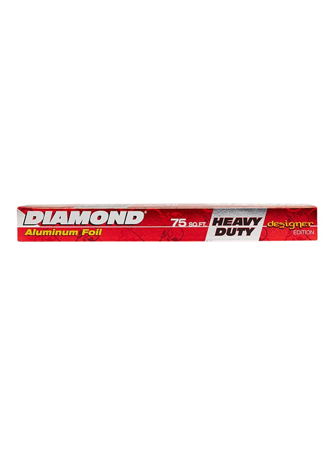 Diamond Heavy Duty Embossed Aluminum Foil Silver 75sq.Ft - Image 1
