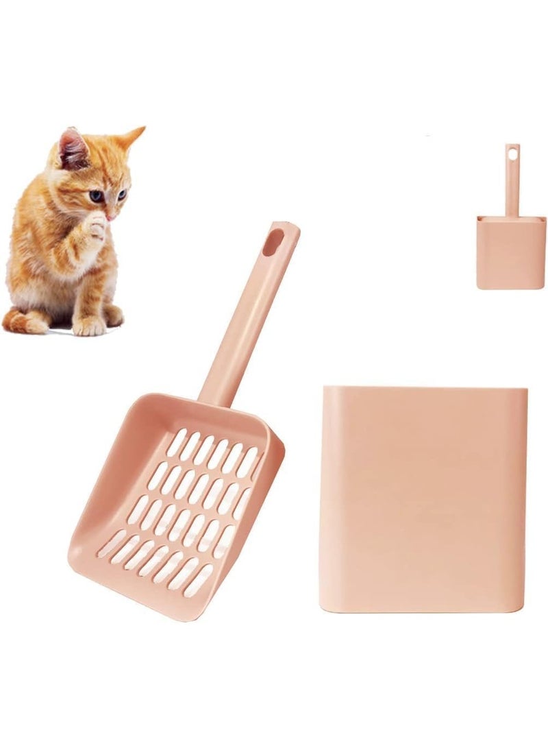 Cat Litter Scooper, Cat Scooper with Caddy Holder, Cat Litter Tray and Box, Cat Scooper for Litter Box with Stand, Modern, Durable and Cute, Used for Any Scoopable Litter - Image 1