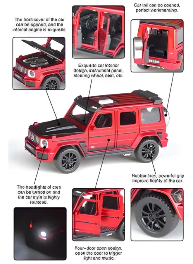 DAT 1:22 Mercedes-Benz G-Class (G-Wagon) Die-Cast SUV Toy – Pull-Back, Lights & Sound, Opening Doors & Hood | Metal Model for Kids & Collectors - Image 3