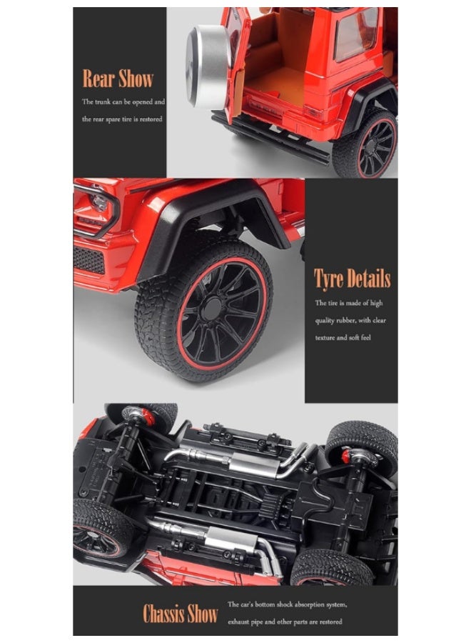 DAT 1:22 Mercedes-Benz G-Class (G-Wagon) Die-Cast SUV Toy – Pull-Back, Lights & Sound, Opening Doors & Hood | Metal Model for Kids & Collectors - Image 5