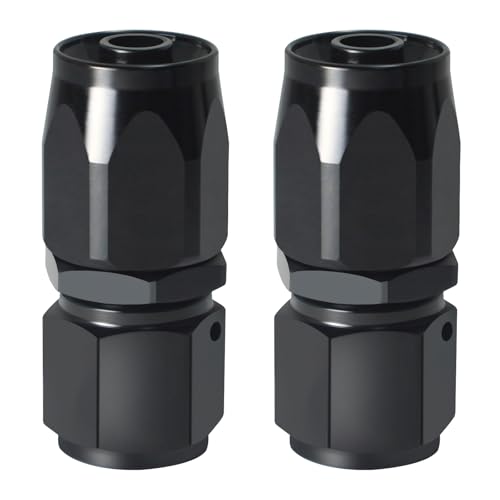 SDZONGES 6AN Fitting 2PCS 6AN Hose End Fittings 6 AN Straight Fittings for CPE Braided HoseBlack - Image 1