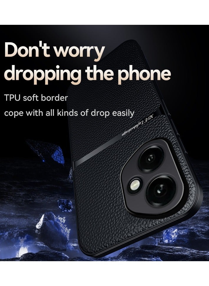 Phone Case Cover Leather TPU Back Case Cover shock resistant Compatible with Honor 400  ( Black ) - Image 5