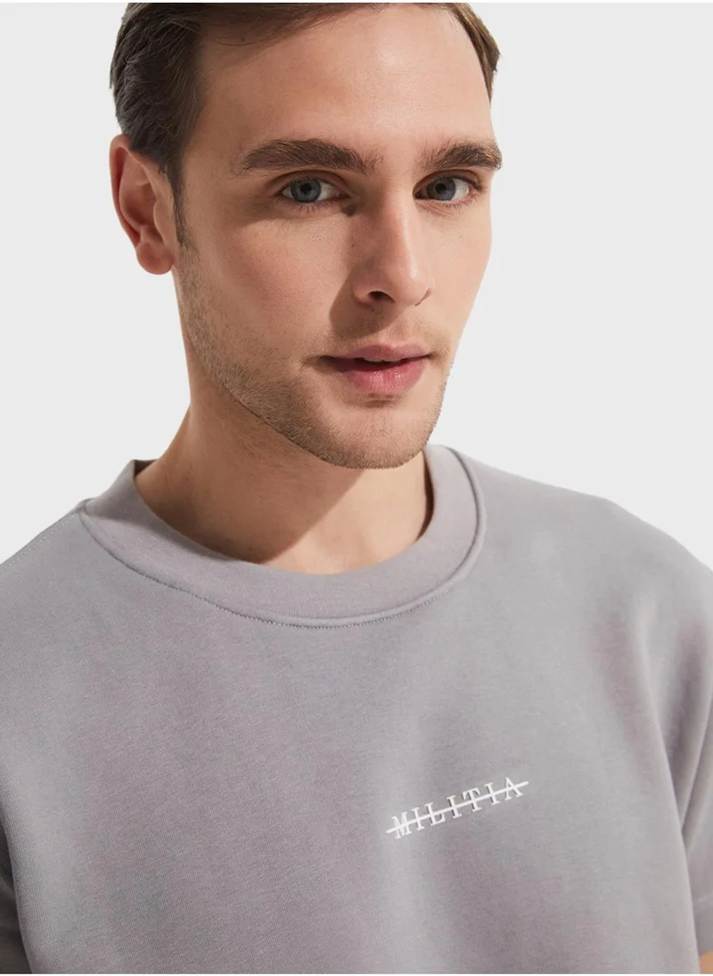 جون Crew Neck T-Shirt & Short Set