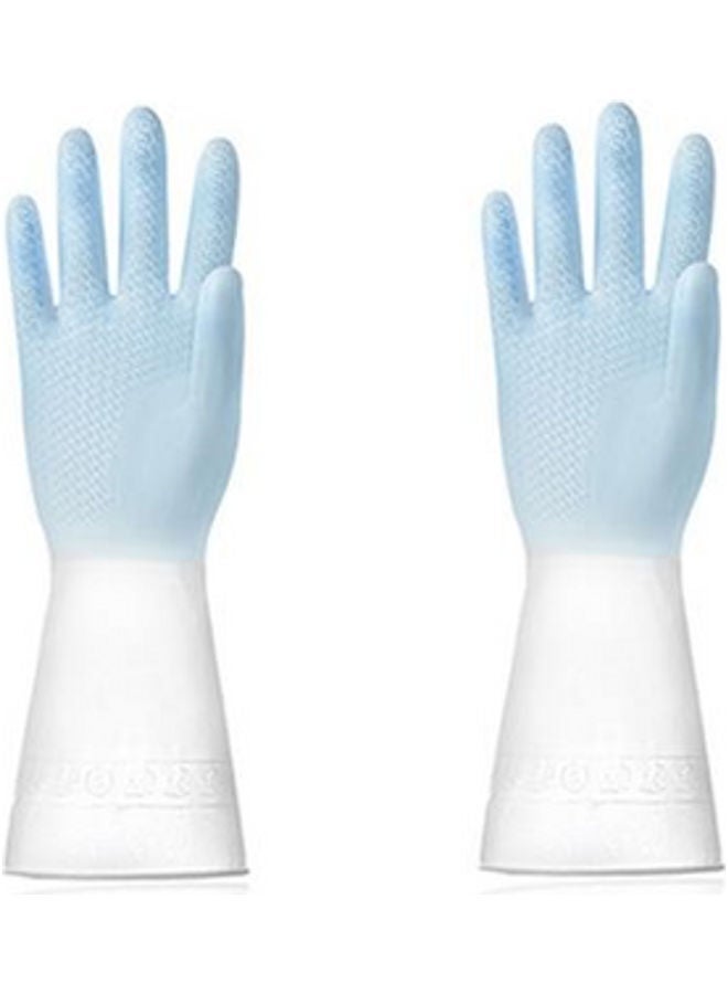 NIBEMINENT Waterproof Non-Slip Durable Rubber Small Size Gloves Blue/White