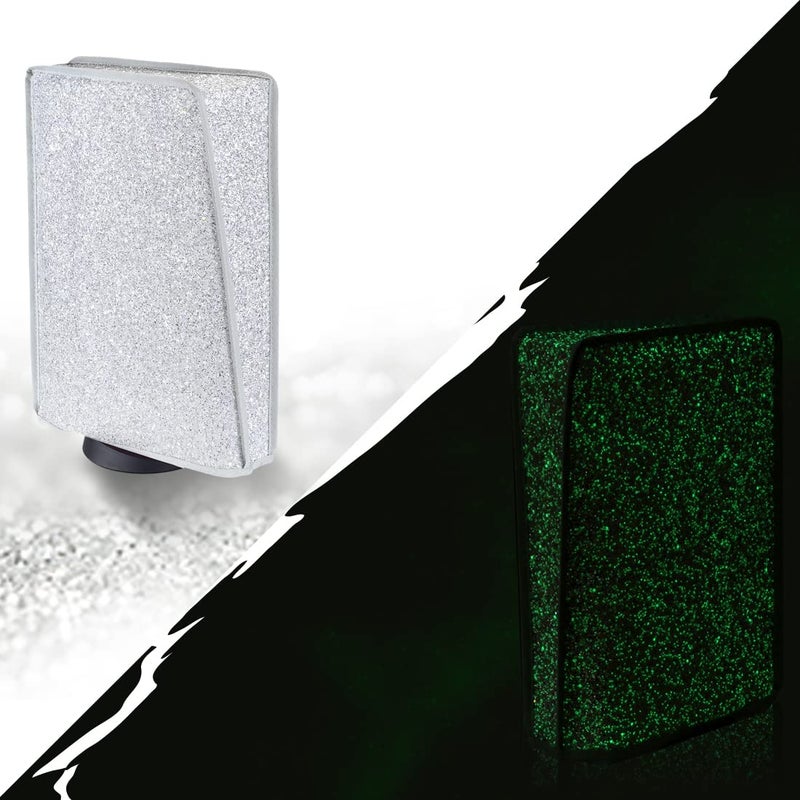 PlayVital Glow in The Dark Dust Cover for ps5, Anti Scratch Waterproof Cover Sleeve for ps5 Console Digital Edition & Disc Edition - Sparkle Silver - Image 1
