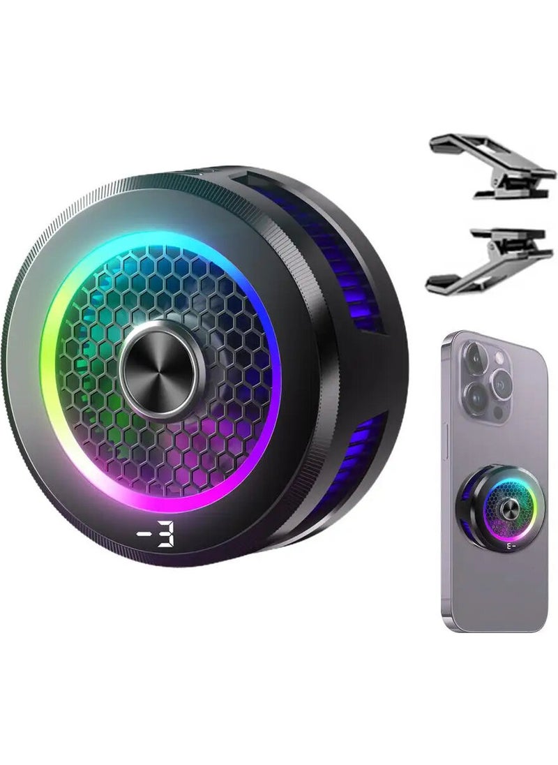 Torima - Pmr Al-19 3 Stage 15W Clamp Mobile Phone Cooler Fan with RGB Li Digital Display - Image 1