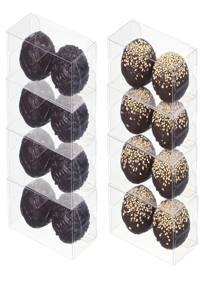 TEMLQPACK Clear Small Chocolate Boxes (3.1 x 1.5 x 1.5 inches, 45 Pack) for 2 Truffles - Wedding Favor Party Candy Gift Boxes - Image 1