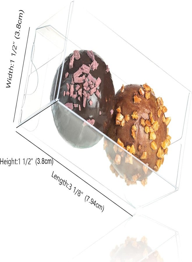 TEMLQPACK Clear Small Chocolate Boxes (3.1 x 1.5 x 1.5 inches, 45 Pack) for 2 Truffles - Wedding Favor Party Candy Gift Boxes - Image 3