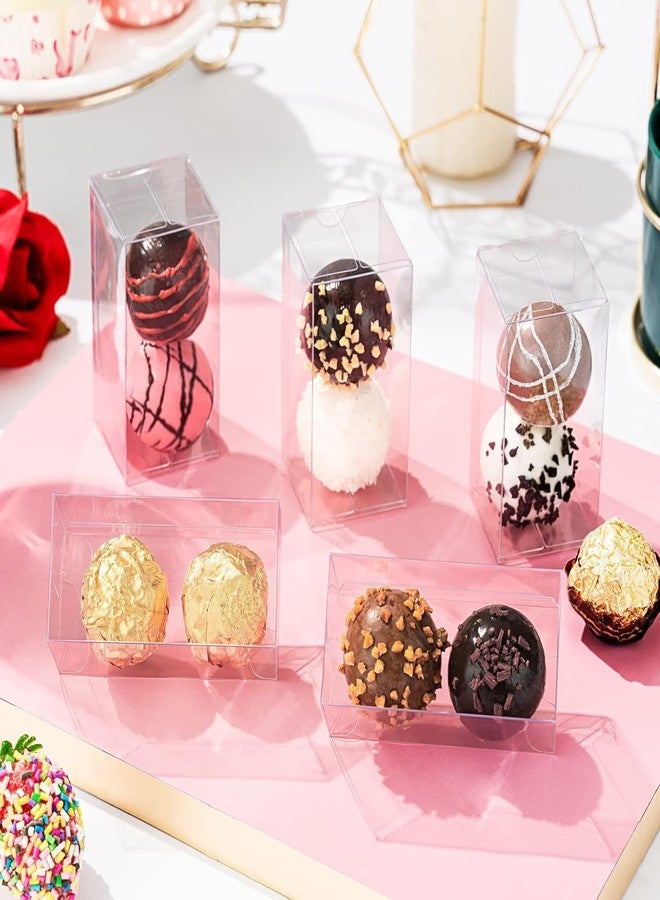 TEMLQPACK Clear Small Chocolate Boxes (3.1 x 1.5 x 1.5 inches, 45 Pack) for 2 Truffles - Wedding Favor Party Candy Gift Boxes - Image 2