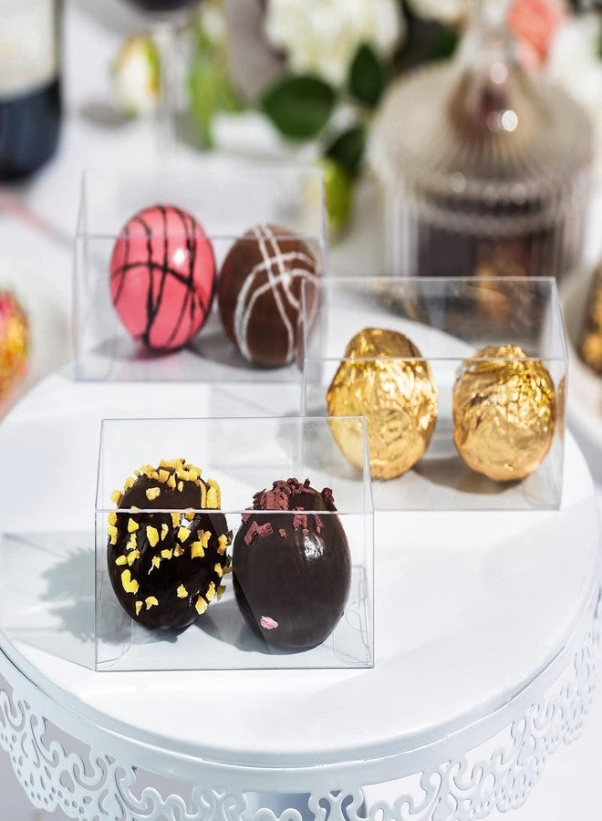 TEMLQPACK Clear Small Chocolate Boxes (3.1 x 1.5 x 1.5 inches, 45 Pack) for 2 Truffles - Wedding Favor Party Candy Gift Boxes - Image 4
